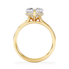 Amora Heart 2.09ct Hidden Halo Lab Diamond Engagement Ring F/VS Set in 18K Gold