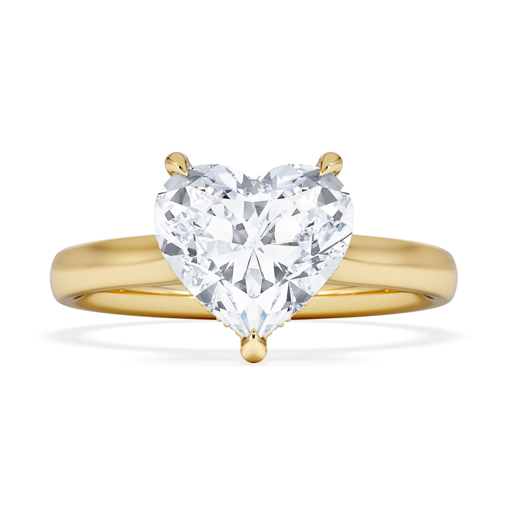 Amora Heart 2.09ct Hidden Halo Lab Diamond Engagement Ring F/VS Set in 18K Gold