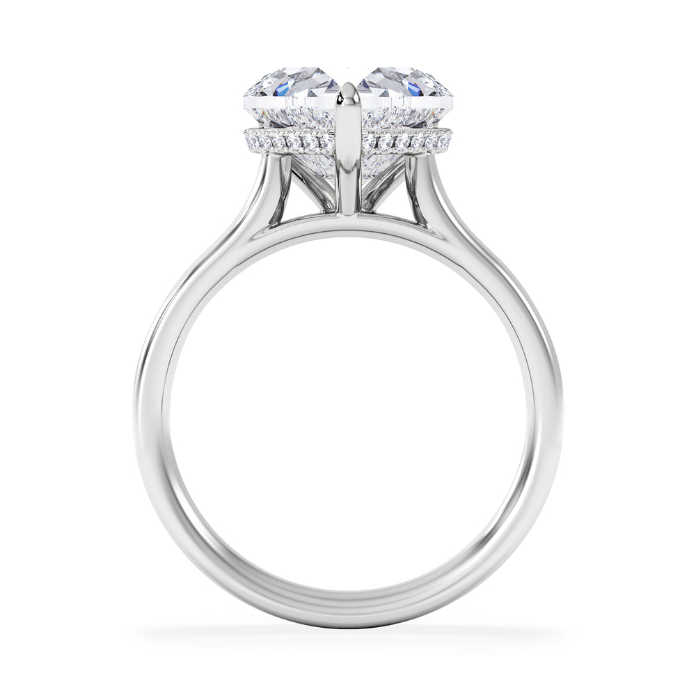 Amora Heart 3.11ct Hidden Halo Lab Diamond Engagement Ring G/VS Set in 18K White Gold