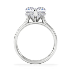 Amora Heart 3.11ct Hidden Halo Lab Diamond Engagement Ring G/VS Set in 18K White Gold