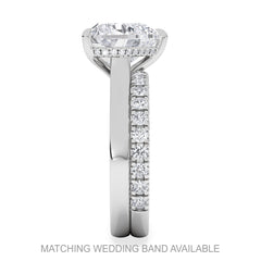 Amora Heart 3.11ct Hidden Halo Lab Diamond Engagement Ring G/VS Set in 18K White Gold