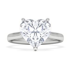 Amora Heart 3.11ct Hidden Halo Lab Diamond Engagement Ring G/VS Set in Platinum