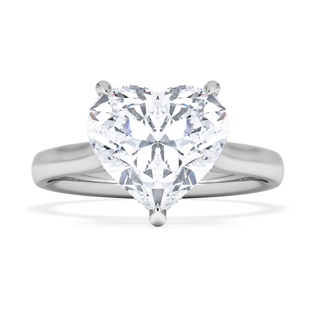 Amora Heart 3.11ct Hidden Halo Lab Diamond Engagement Ring G/VS Set in 18K White Gold
