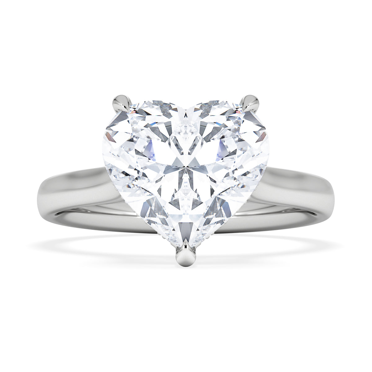 Amora Heart 3.11ct Hidden Halo Lab Diamond Engagement Ring G/VS Set in 18K White Gold