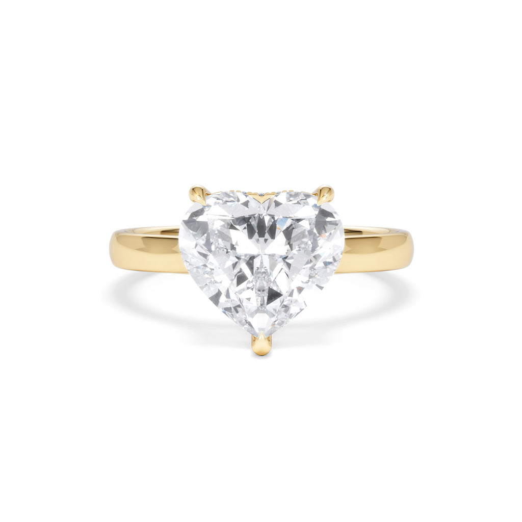 Amora Heart 3.11ct Hidden Halo Lab Diamond Engagement Ring G/VS Set in 18K Gold