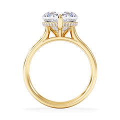 Amora Heart 3.11ct Hidden Halo Lab Diamond Engagement Ring G/VS Set in 18K Gold