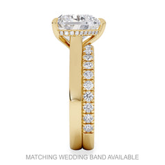 Amora Heart 3.11ct Hidden Halo Lab Diamond Engagement Ring G/VS Set in 18K Gold