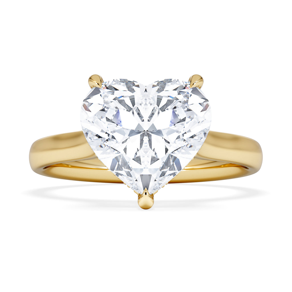 Amora Heart 3.11ct Hidden Halo Lab Diamond Engagement Ring G/VS Set in 18K Gold