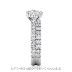 Amora Heart 1.47ct Hidden Halo Lab Diamond Engagement Ring With Side Stones Set in 18K Platinum