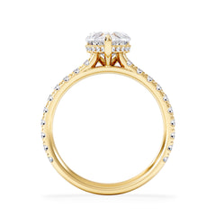Amora Heart 1.47ct Hidden Halo Lab Diamond Engagement Ring With Side Stones Set in 18K Gold