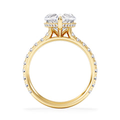 Amora Heart 2.55ct Hidden Halo Lab Diamond Engagement Ring With Side Stones Set in 18K Gold