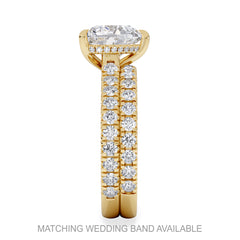 Amora Heart 2.55ct Hidden Halo Lab Diamond Engagement Ring With Side Stones Set in 18K Gold