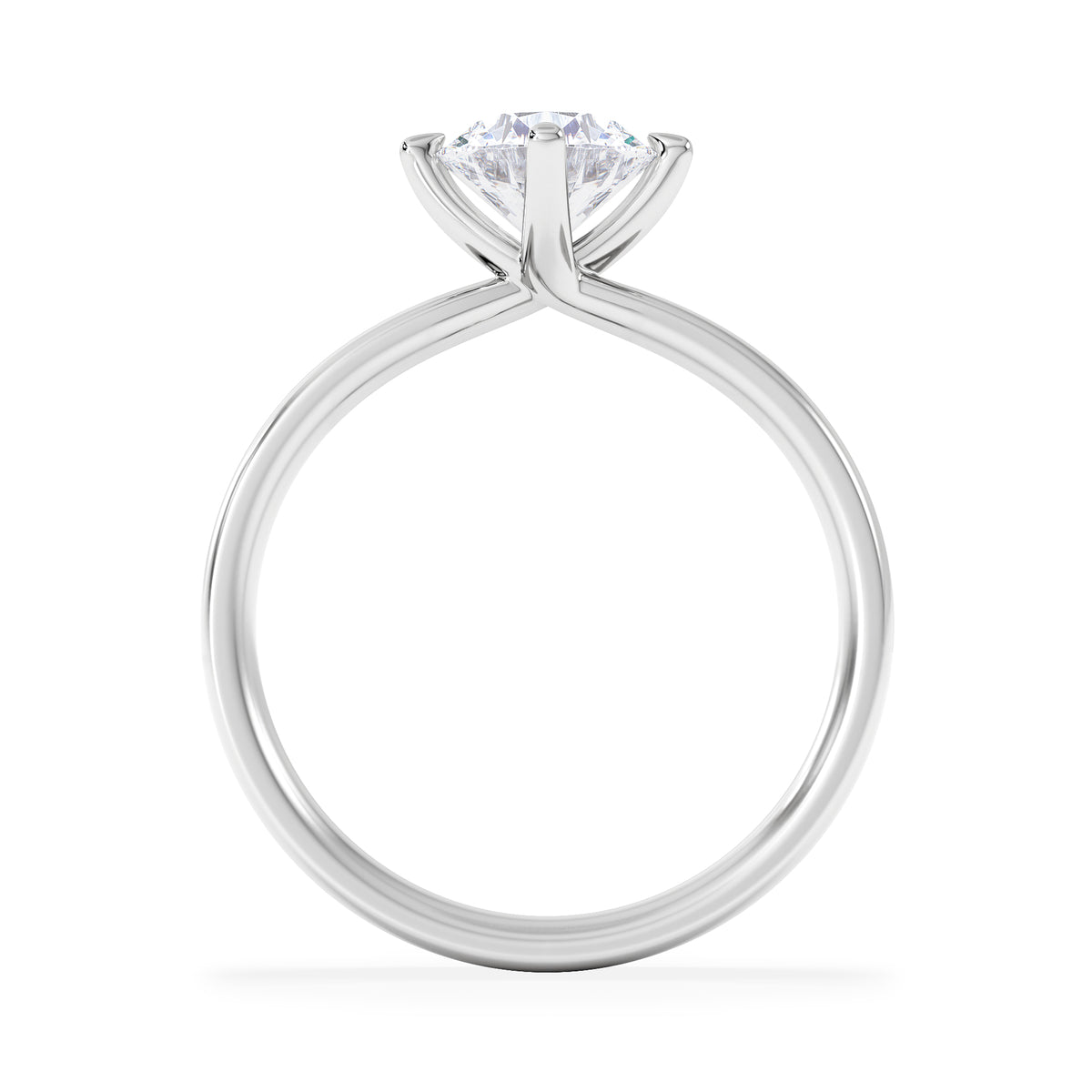 Origin Twist 1.00ct Round Cut Lab Diamond Solitaire Engagement Ring in 18K White Gold