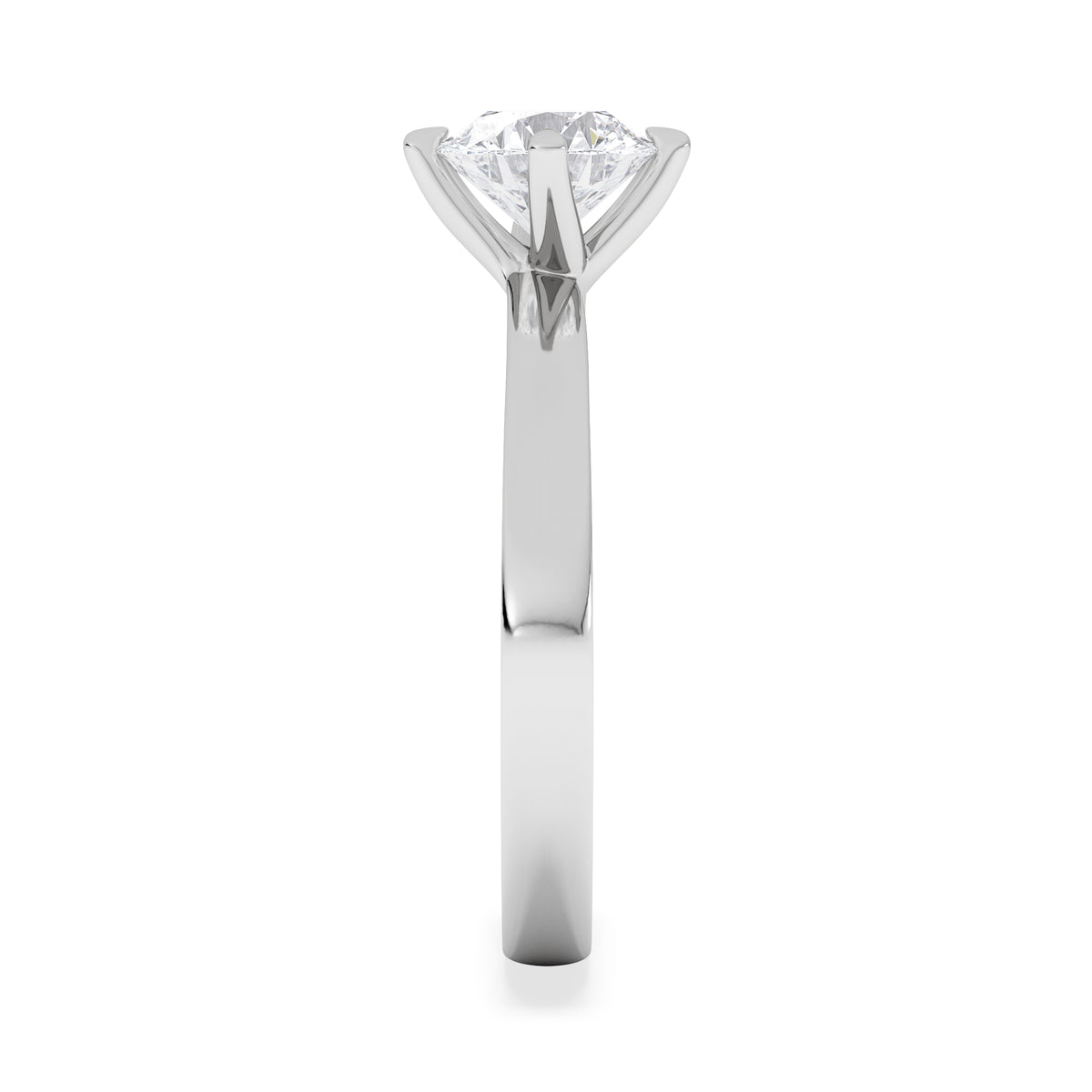 Origin Twist 1.00ct Round Cut Lab Diamond Solitaire Engagement Ring in 18K White Gold