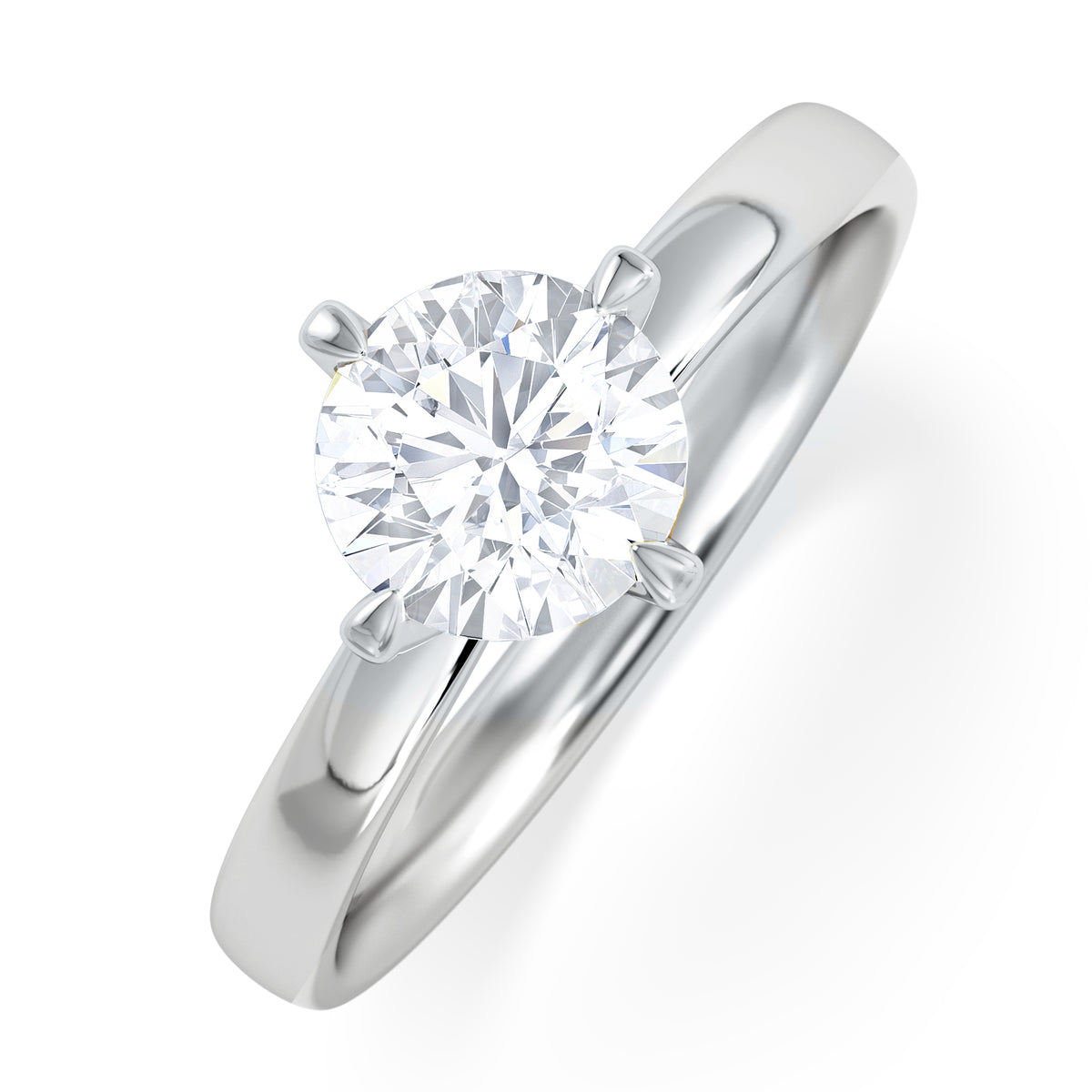 Origin Twist 1.00ct Round Cut Lab Diamond Solitaire Engagement Ring in Platinum