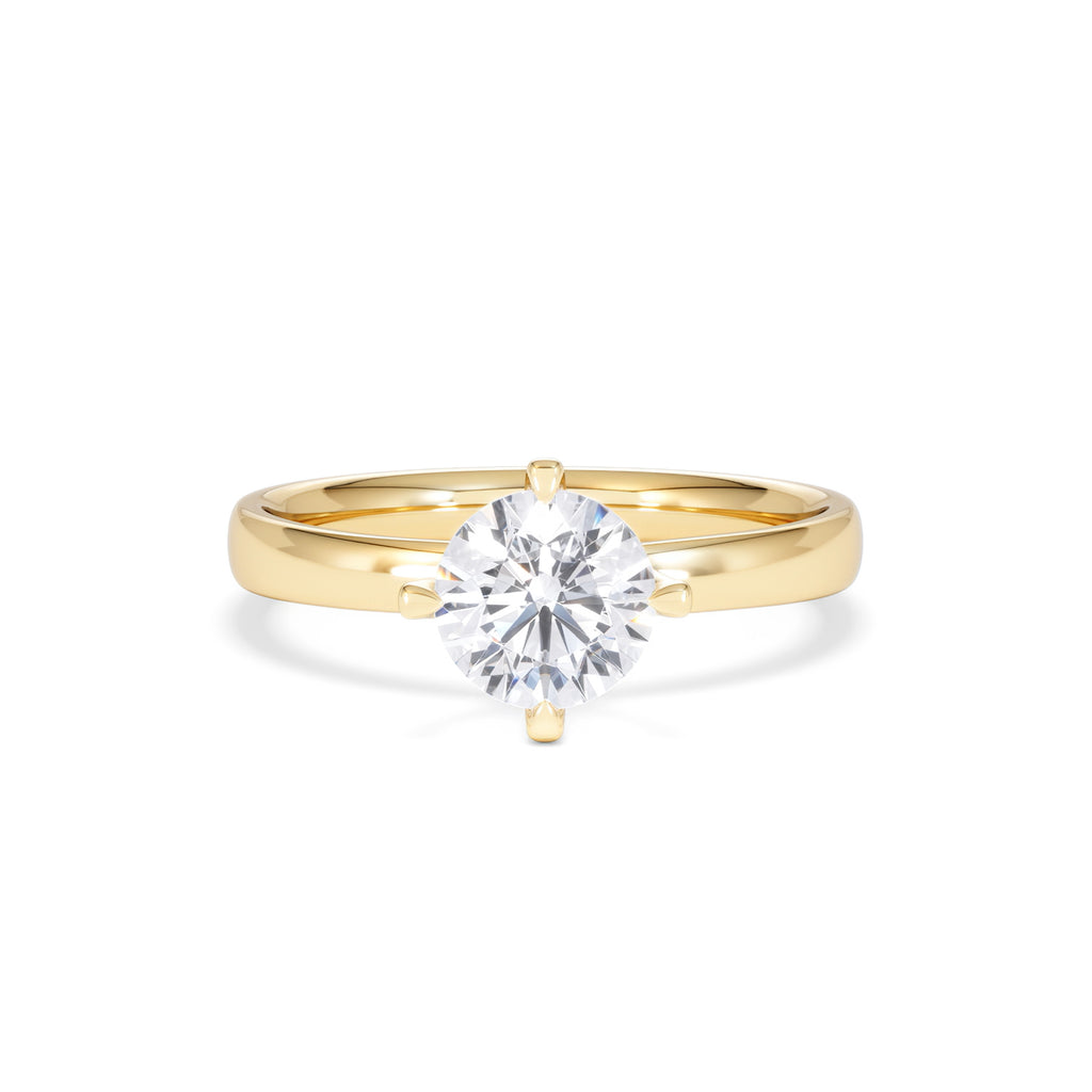 Origin Twist 1.00ct Round Cut Lab Diamond Solitaire Engagement Ring in 18K Yellow Gold