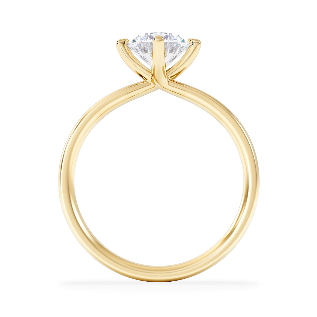Origin Twist 1.00ct Round Cut Lab Diamond Solitaire Engagement Ring in 18K Yellow Gold
