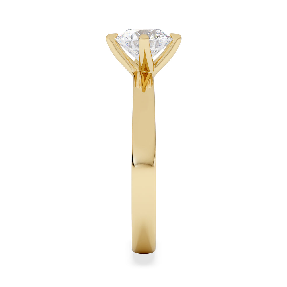 Origin Twist 1.00ct Round Cut Lab Diamond Solitaire Engagement Ring in 18K Yellow Gold