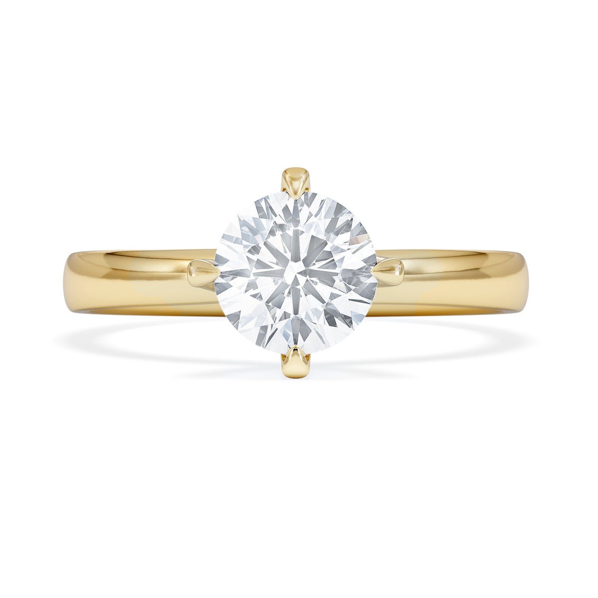 Origin Twist 1.00ct Round Cut Lab Diamond Solitaire Engagement Ring in 18K Yellow Gold