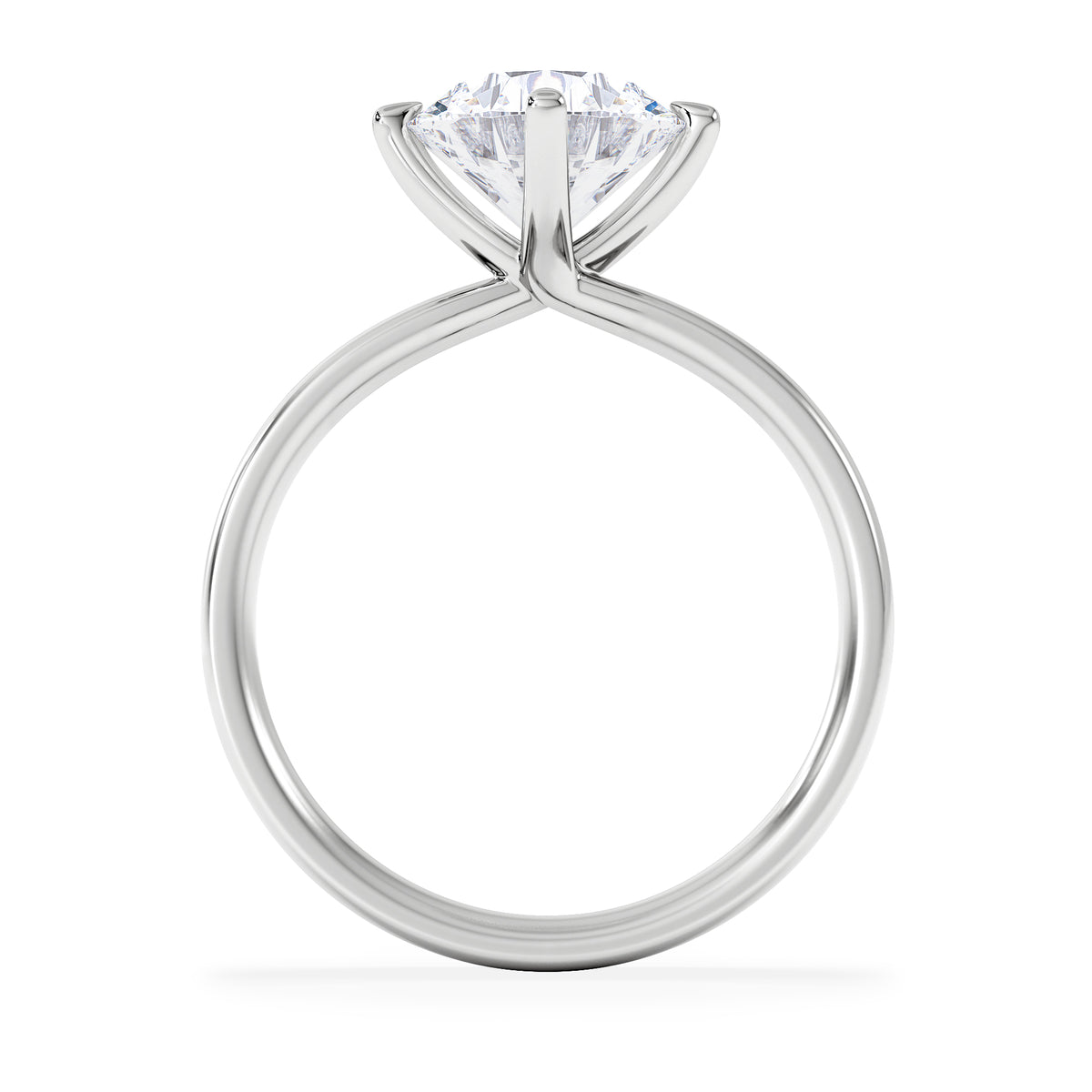 Origin Twist 2.00ct Round Cut Lab Diamond Solitaire Engagement Ring in 18K White Gold