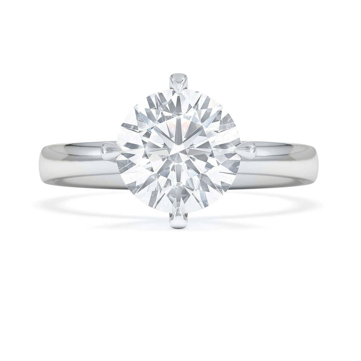 Origin Twist 2.00ct Round Cut Lab Diamond Solitaire Engagement Ring in 18K White Gold