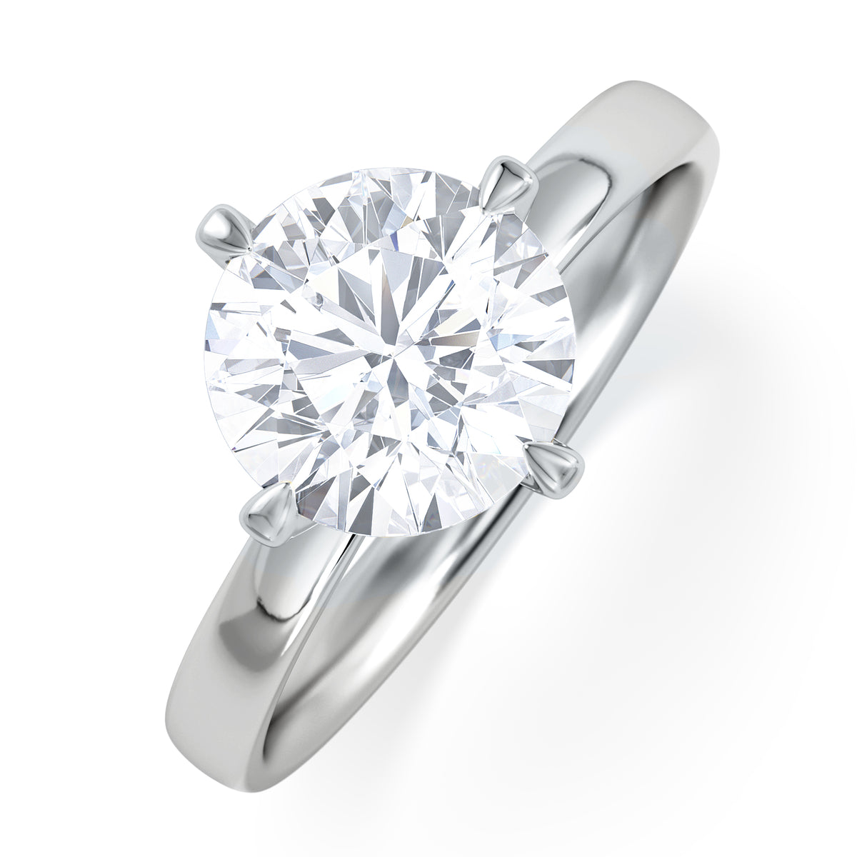 Origin Twist 2.00ct Round Cut Lab Diamond Solitaire Engagement Ring in 18K White Gold