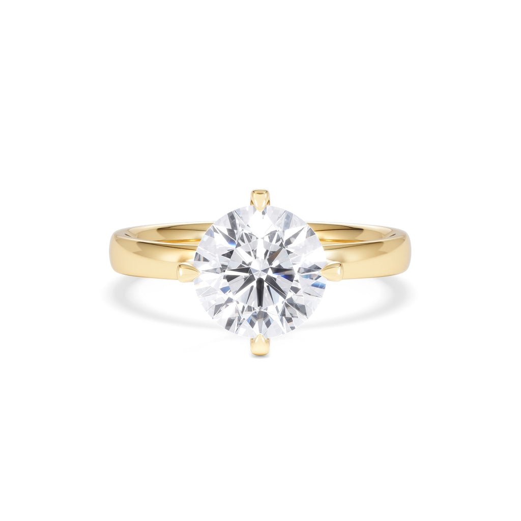 Origin Twist 2.00ct Round Cut Lab Diamond Solitaire Engagement Ring in 18K Yellow Gold