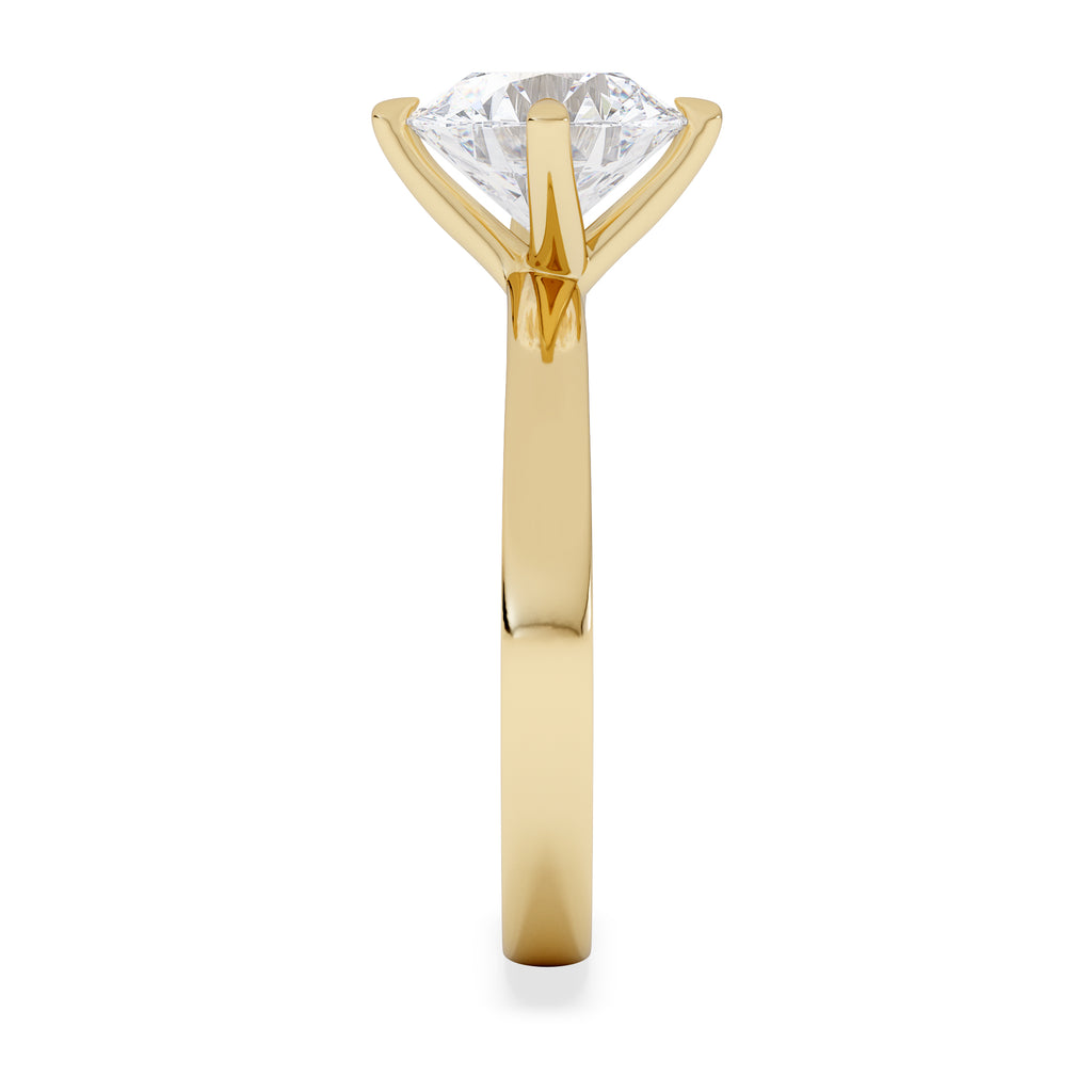 Origin Twist 2.00ct Round Cut Lab Diamond Solitaire Engagement Ring in 18K Yellow Gold