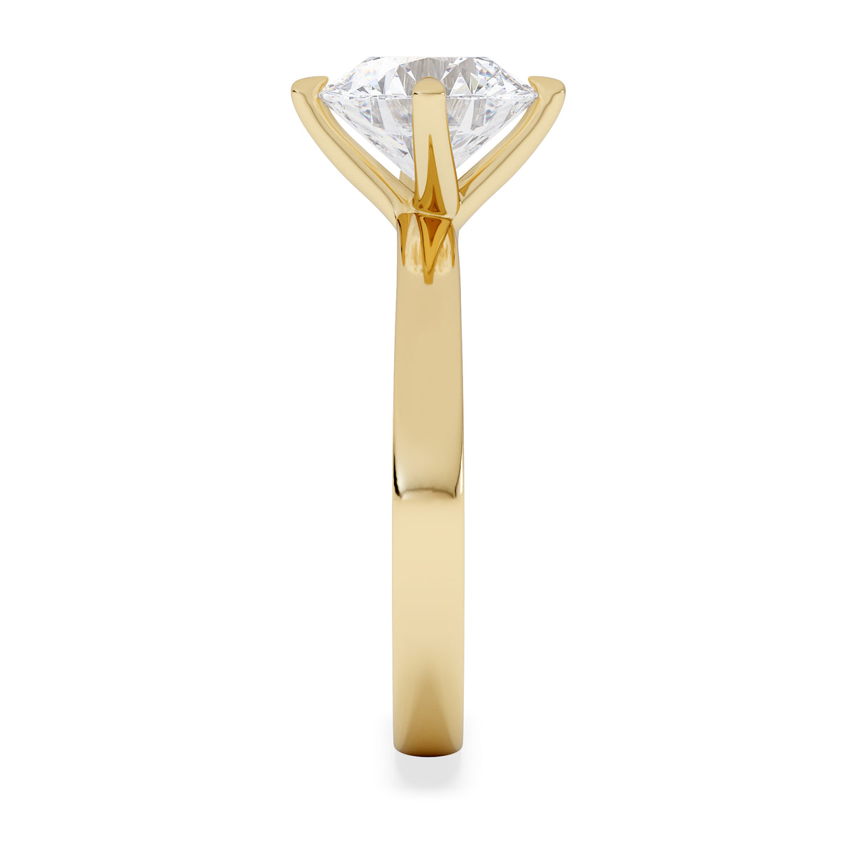 Origin Twist 2.00ct Round Cut Lab Diamond Solitaire Engagement Ring in 18K Yellow Gold