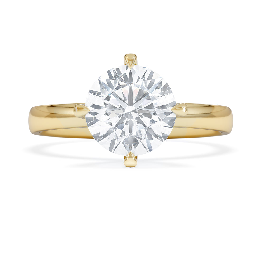 Origin Twist 2.00ct Round Cut Lab Diamond Solitaire Engagement Ring in 18K Yellow Gold