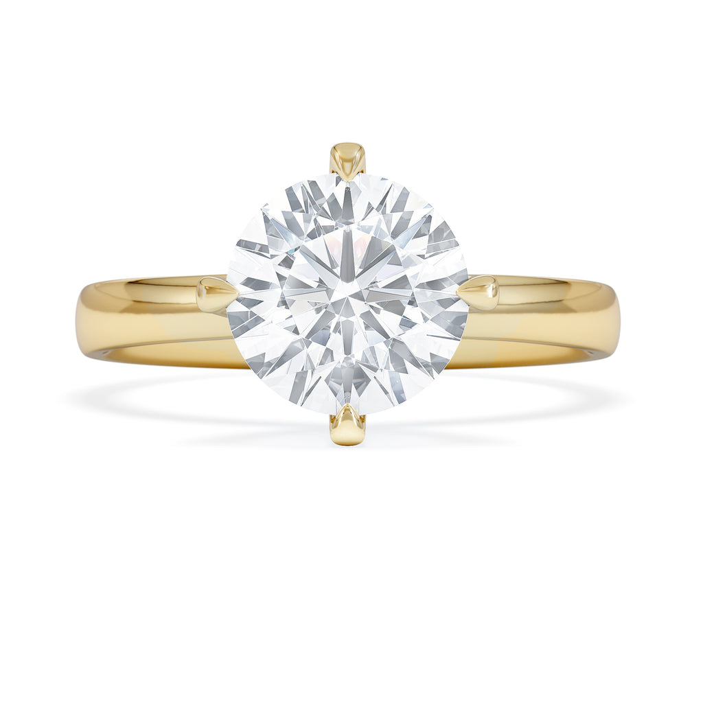 Origin Twist 2.00ct Round Cut Lab Diamond Solitaire Engagement Ring in 18K Yellow Gold