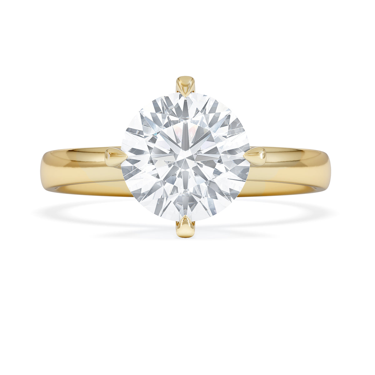 Origin Twist 2.00ct Round Cut Lab Diamond Solitaire Engagement Ring in 18K Yellow Gold