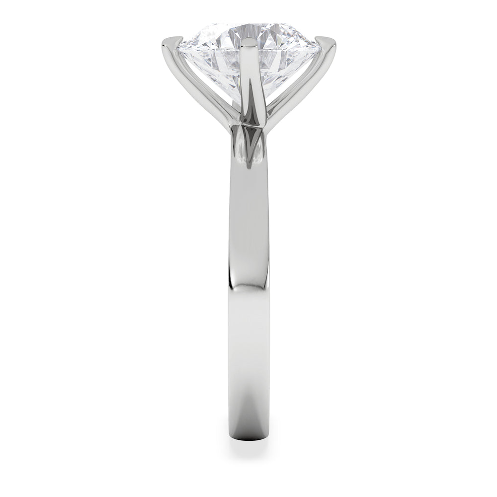 Origin Twist 3.00ct Round Cut Lab Diamond Solitaire Engagement Ring in 18K White Gold