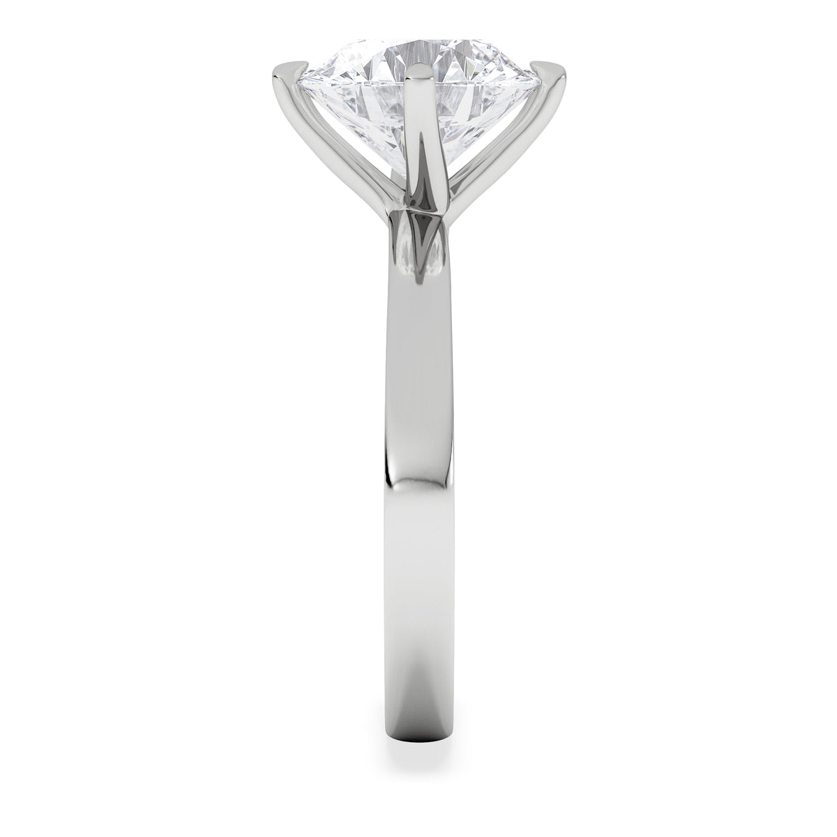 Origin Twist 3.00ct Round Cut Lab Diamond Solitaire Engagement Ring in 18K White Gold