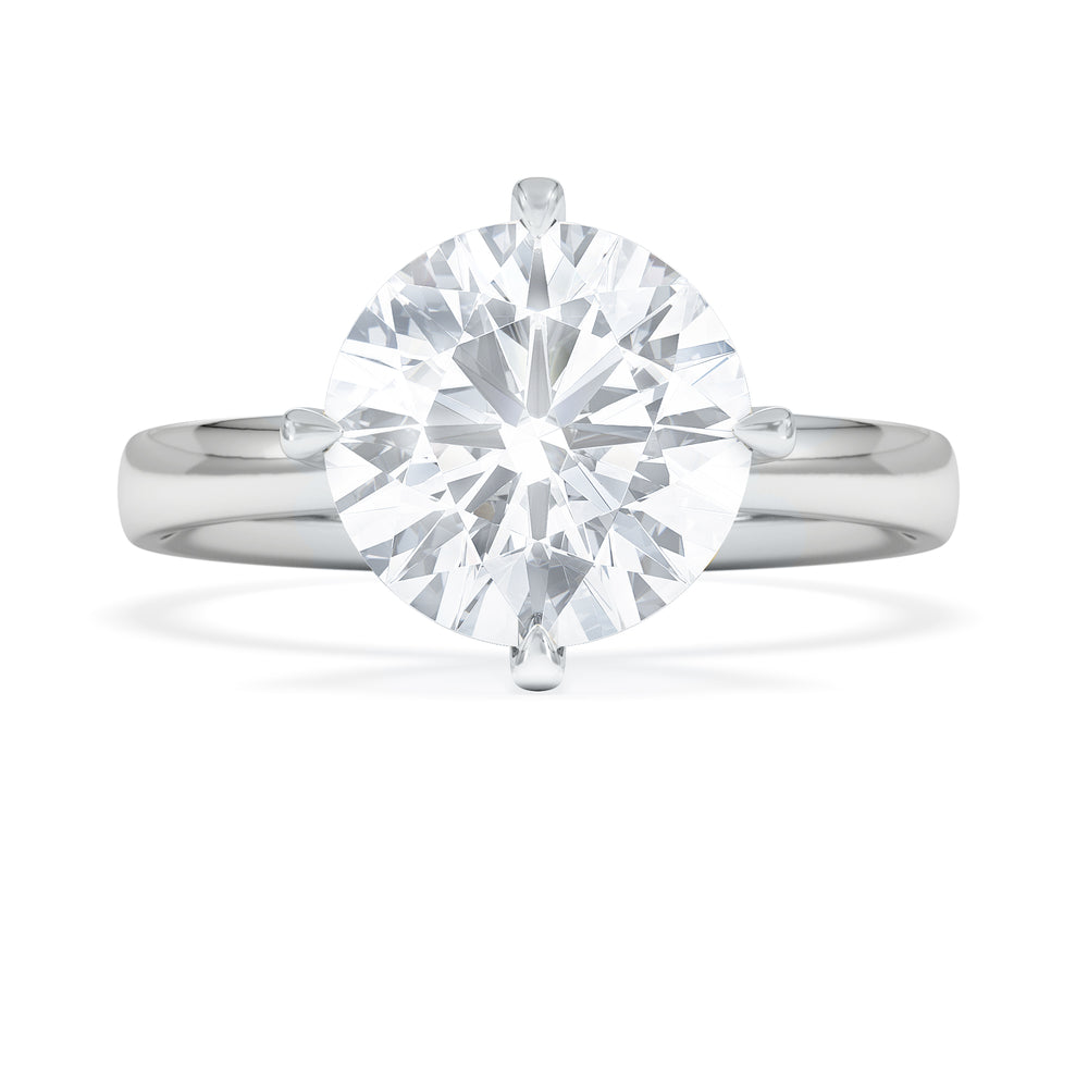 Origin Twist 3.00ct Round Cut Lab Diamond Solitaire Engagement Ring in 18K White Gold