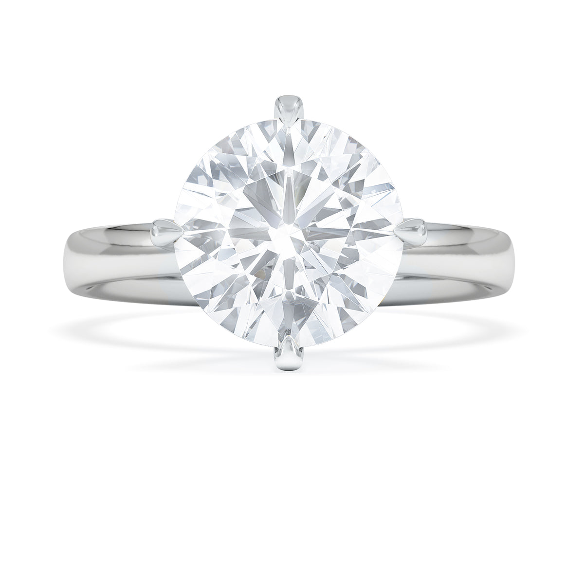 Origin Twist 3.00ct Round Cut Lab Diamond Solitaire Engagement Ring in 18K White Gold