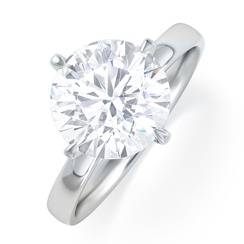 Origin Twist 3.00ct Round Cut Lab Diamond Solitaire Engagement Ring in 18K White Gold