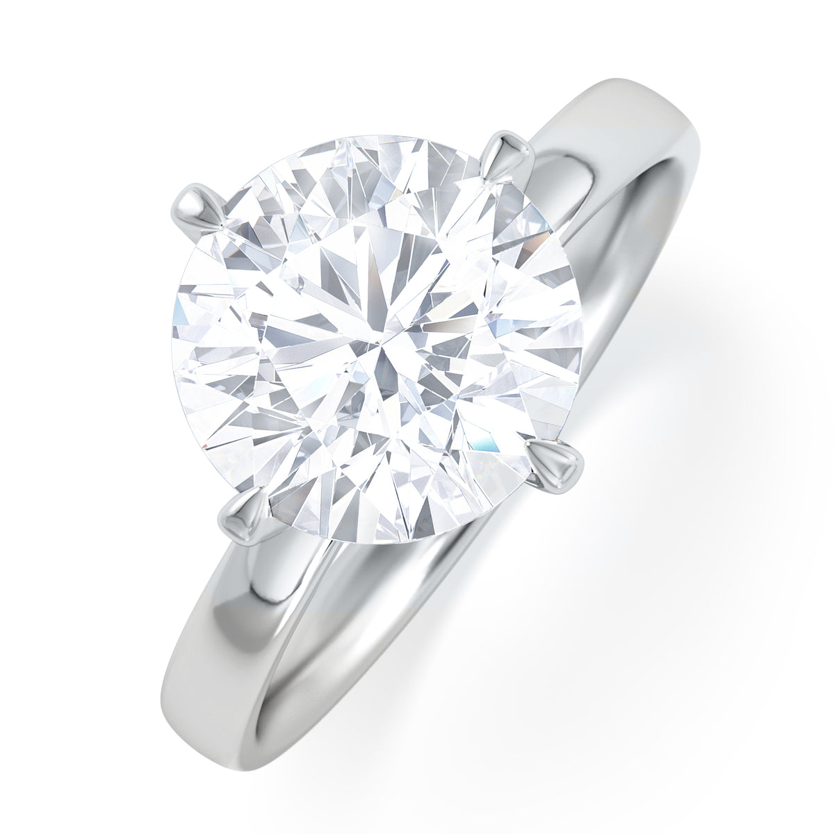 Origin Twist 3.00ct Round Cut Lab Diamond Solitaire Engagement Ring in 18K White Gold