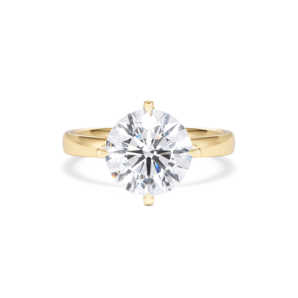 Origin Twist 3.00ct Round Cut Lab Diamond Solitaire Engagement Ring in 18K Yellow Gold