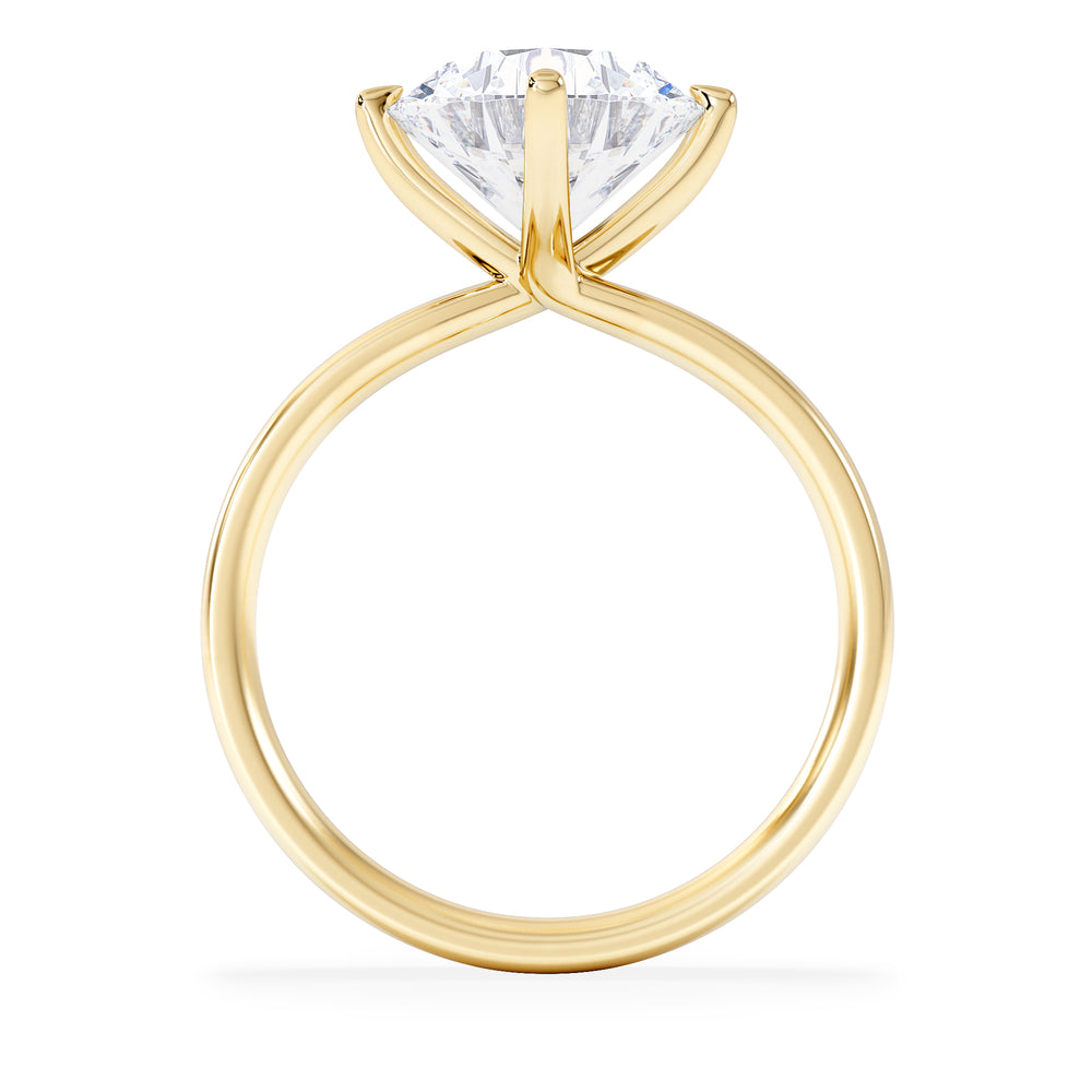 Origin Twist 3.00ct Round Cut Lab Diamond Solitaire Engagement Ring in 18K Yellow Gold