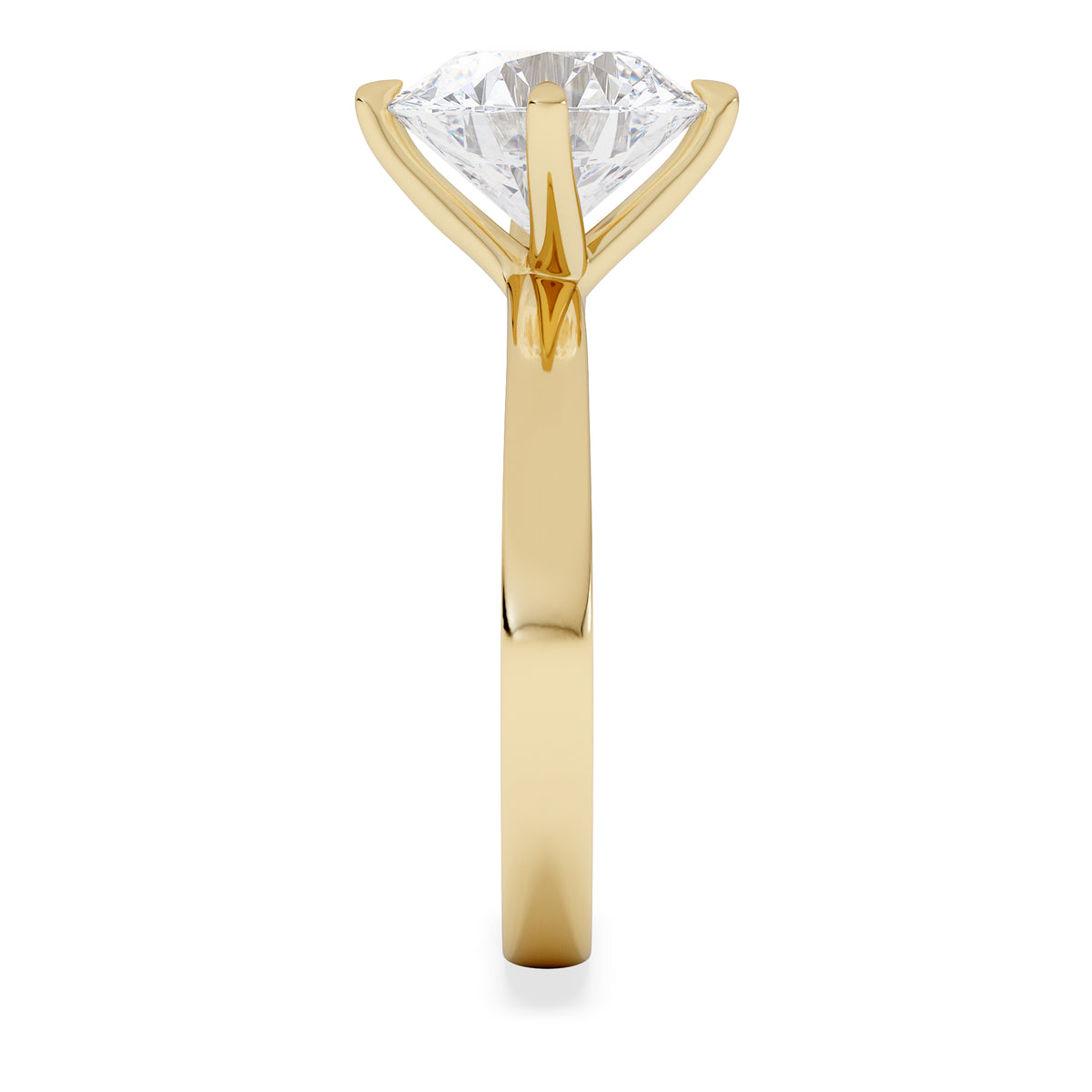Origin Twist 3.00ct Round Cut Lab Diamond Solitaire Engagement Ring in 18K Yellow Gold