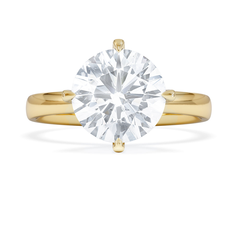Origin Twist 3.00ct Round Cut Lab Diamond Solitaire Engagement Ring in 18K Yellow Gold