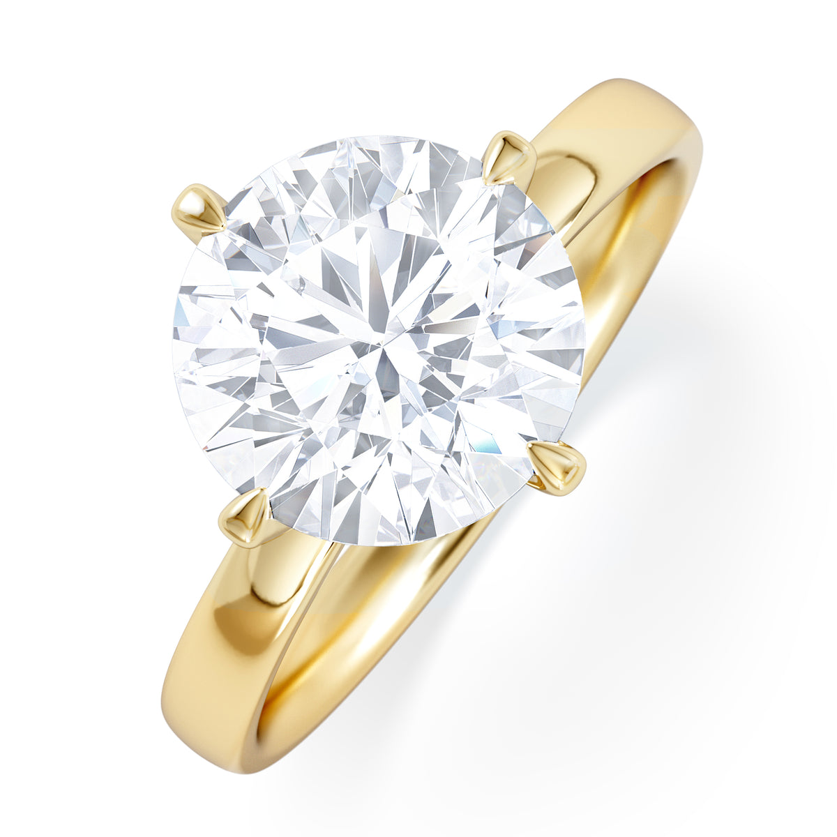 Origin Twist 3.00ct Round Cut Lab Diamond Solitaire Engagement Ring in 18K Yellow Gold