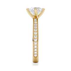 Origin Twist 1.00ct Round Cut Lab Diamond Solitaire Engagement Ring with Side Stones in 18K Yellow Gold