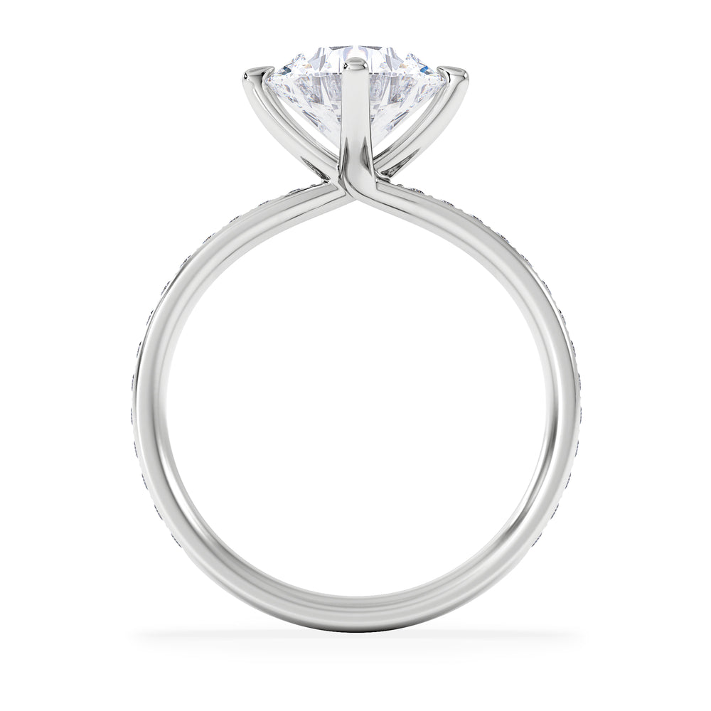 Origin Twist 2.00ct Round Cut Lab Diamond Solitaire Engagement Ring with Side Stones in Platinum