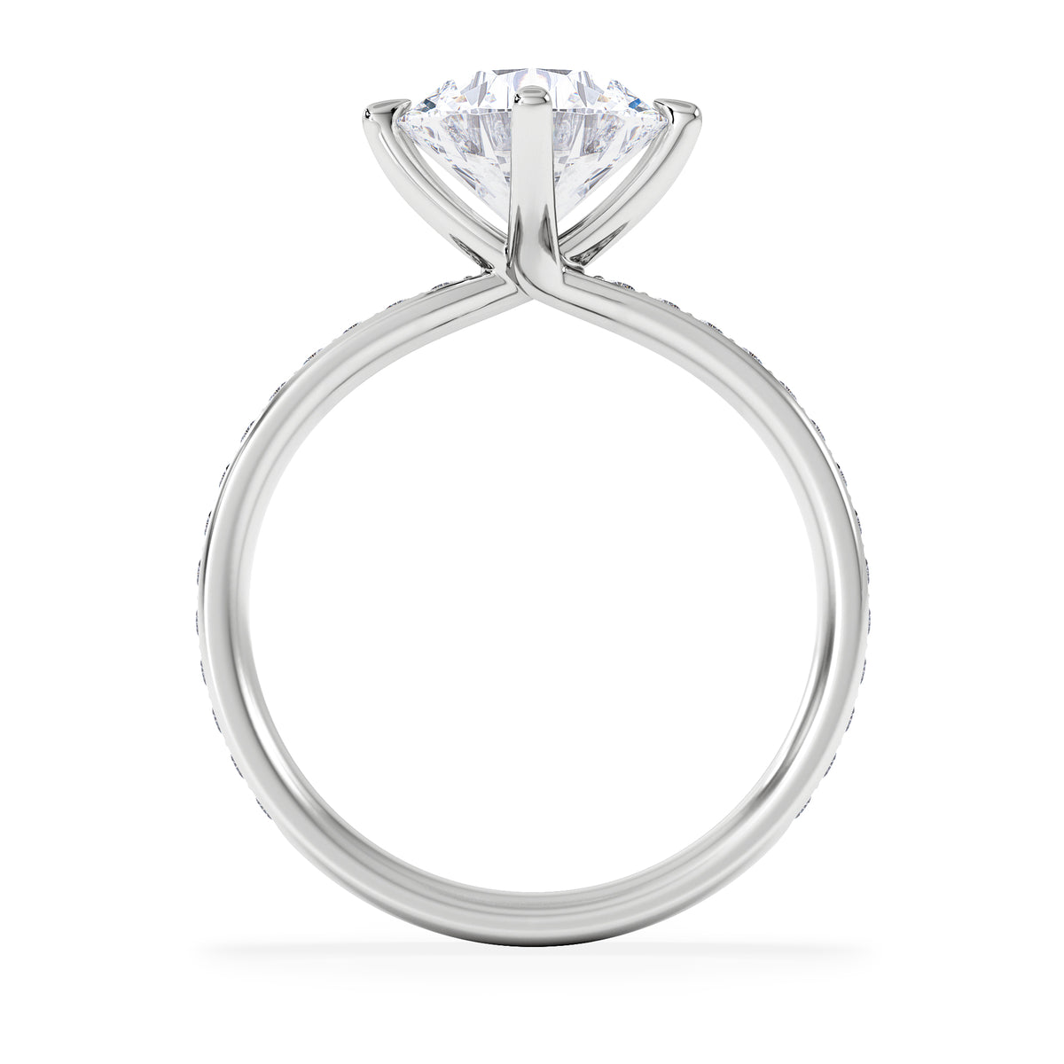 Origin Twist 2.00ct Round Cut Lab Diamond Solitaire Engagement Ring with Side Stones in Platinum