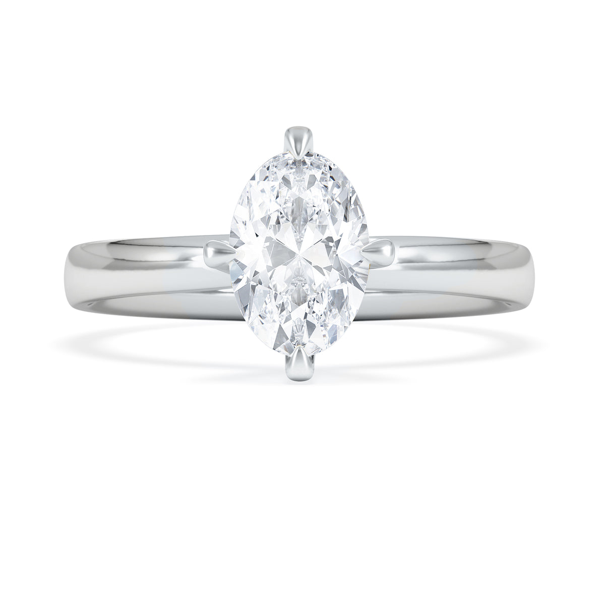 Origin Twist 1.00ct Oval Cut Lab Diamond Solitaire Engagement Ring in 18K White Gold
