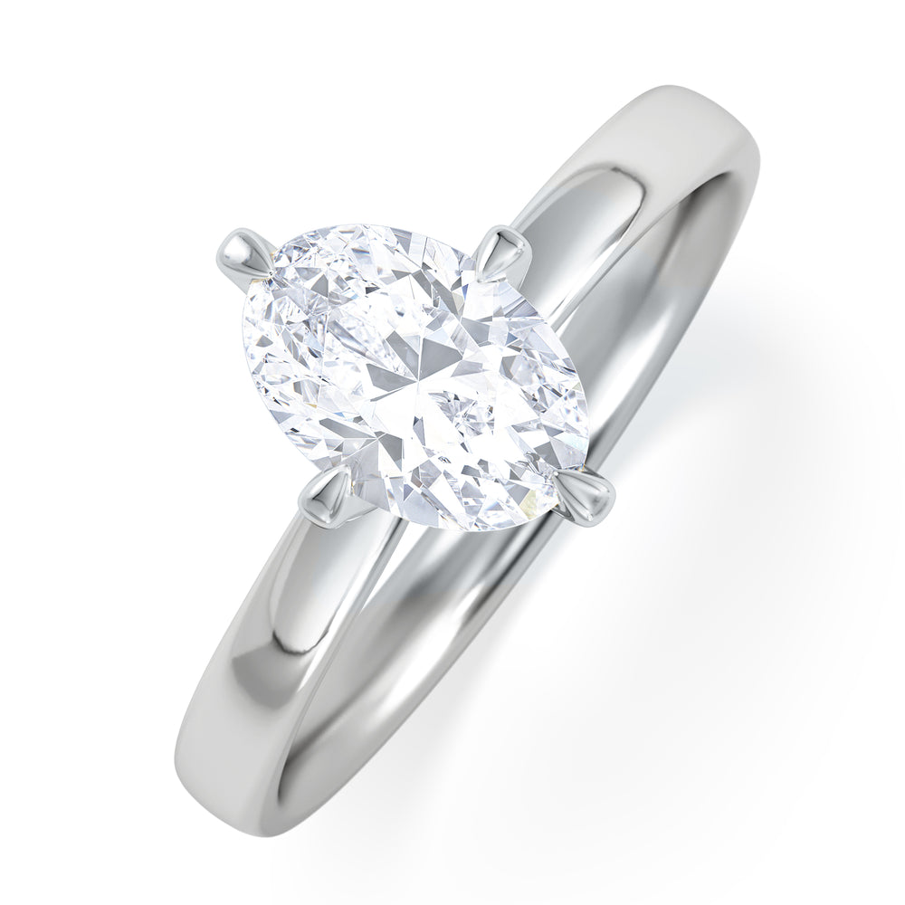 Origin Twist 1.00ct Oval Cut Lab Diamond Solitaire Engagement Ring in Platinum
