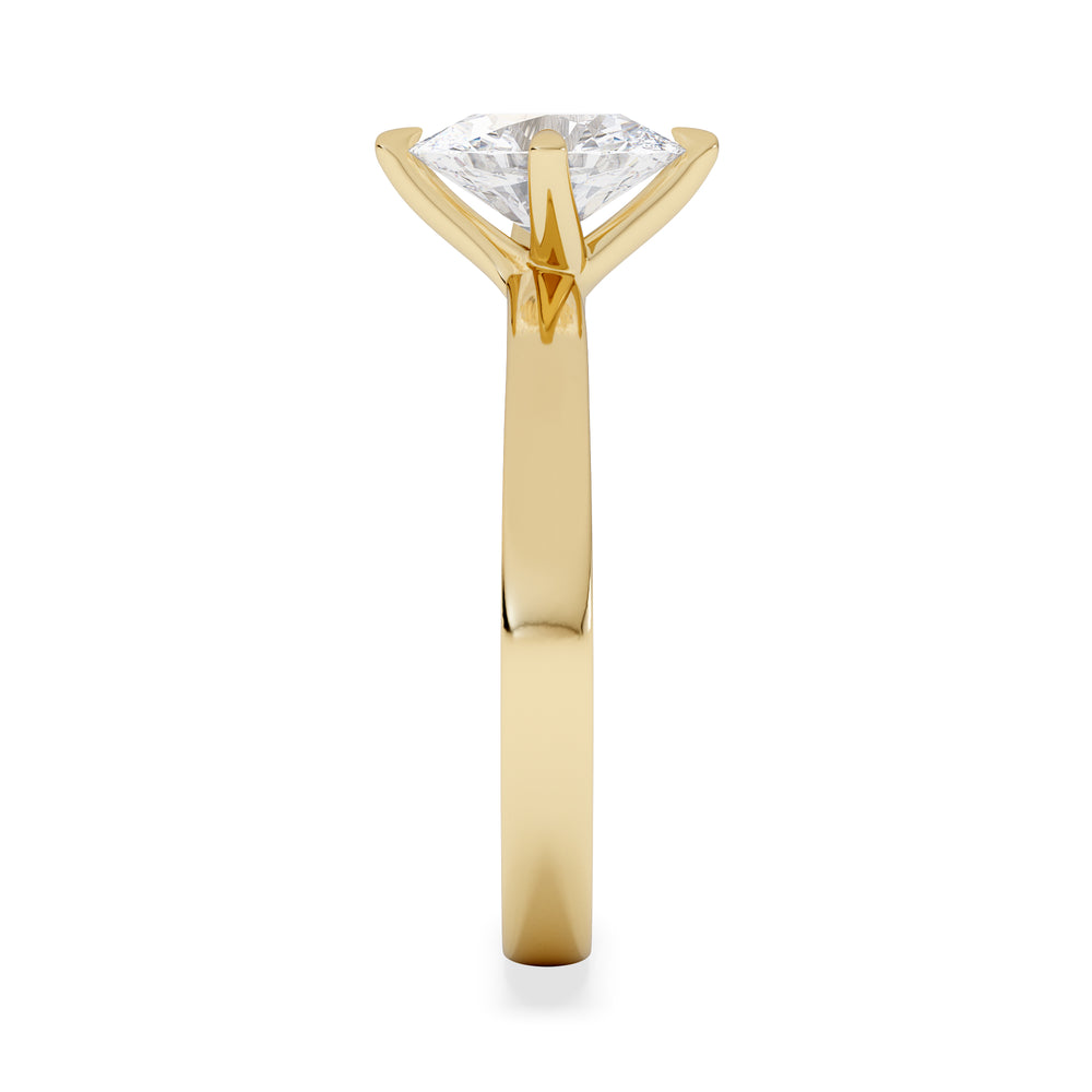 Origin Twist 1.00ct Oval Cut Lab Diamond Solitaire Engagement Ring in 18K Yellow Gold