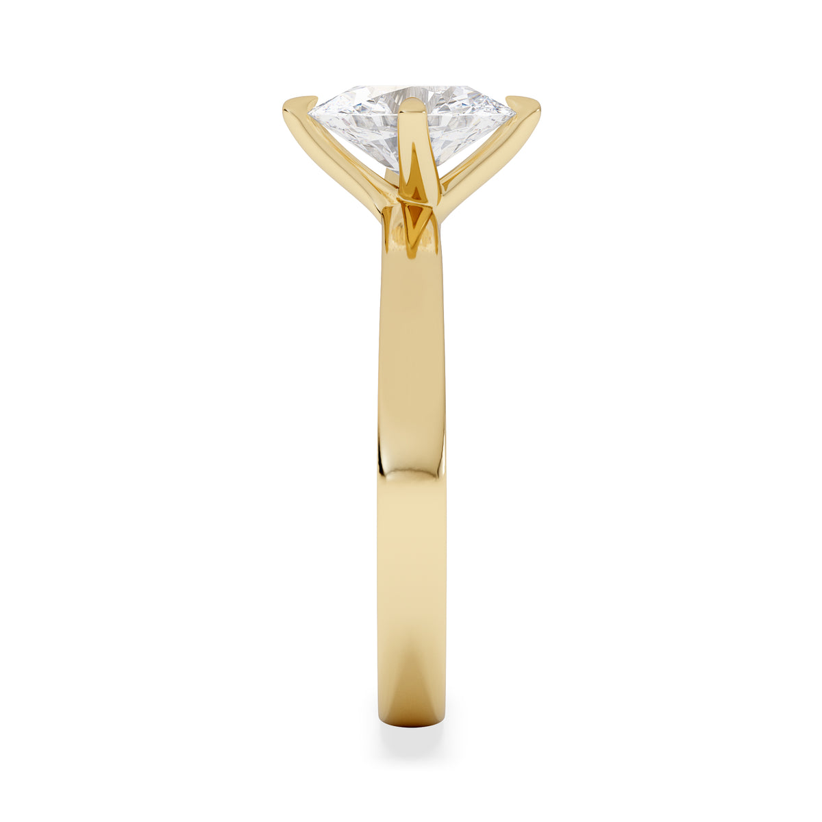 Origin Twist 1.00ct Oval Cut Lab Diamond Solitaire Engagement Ring in 18K Yellow Gold